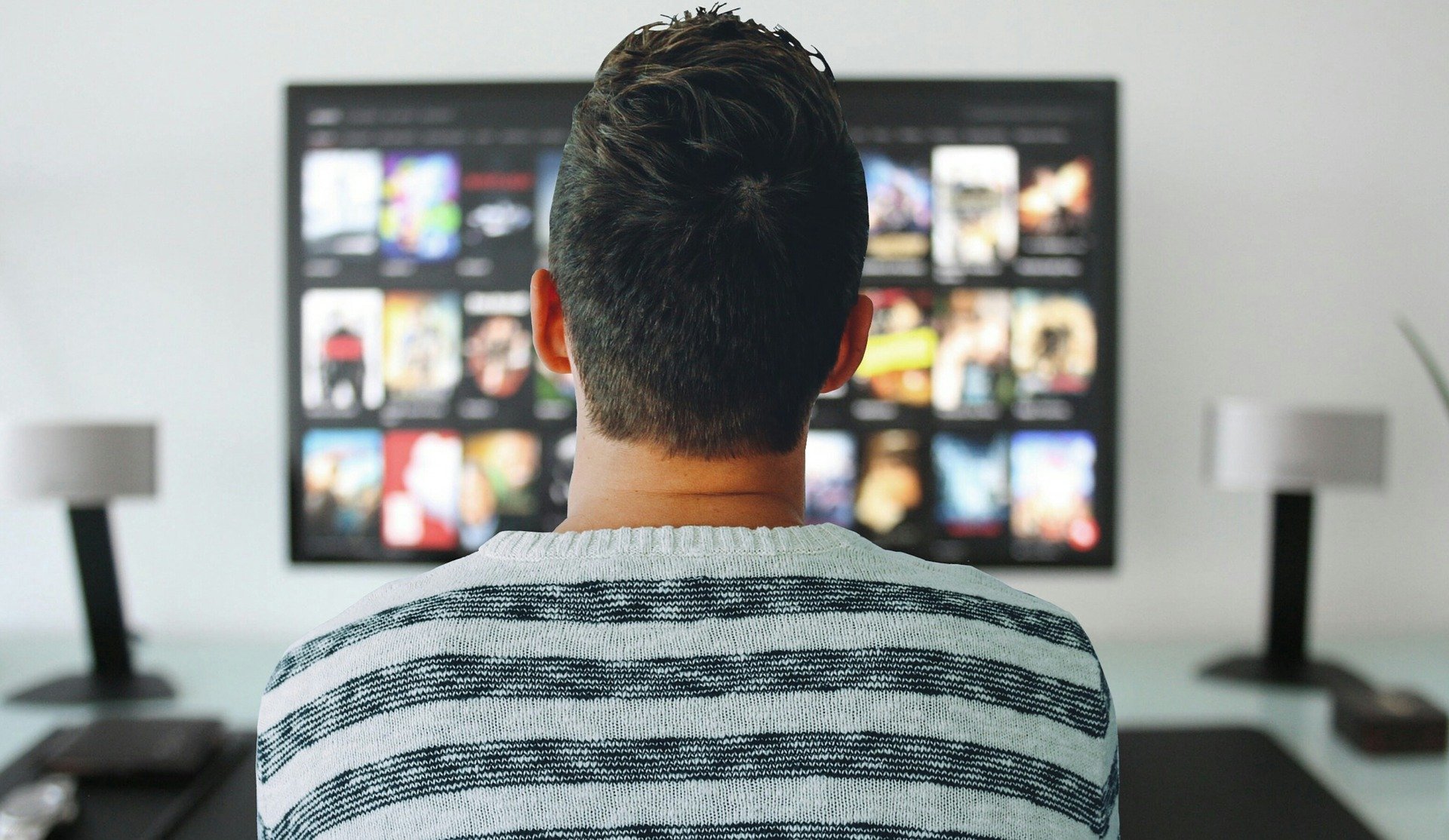 video production watching tv commercial